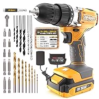 Hi-Spec 58-Piece 18V Cordless Drill and Drill Bit Set DIY Cordless Screwdriver, Drill with S2 Bits for Metal, Wood and Masonry