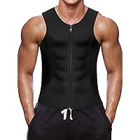 Wonderience Men Waist Trainer Vest Hot Neoprene Sauna Suit Corset Body Shaper Zipper Tank Top Workout Shirt