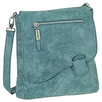 Ledershop24 Gift Set – Handbag Shoulder Bag Shoulder Bag Suede Imitation Used Look with Lock Closure Various Colours Colours Blue