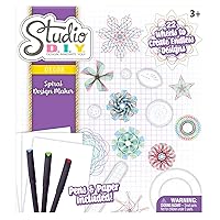 Sunny Days Entertainment Studio DIY Spiral Design Maker | Creative Art Set with 22 Spiral Wheels, Colored Pens, and 20 Sheets of Art Paper for Kids
