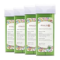 Aloe Roll On Wax Cartridge - Hair Removal Wax, Depilatory Wax Roller Refill for Legs and Arms 3.52 Ounce (4 Pack)
