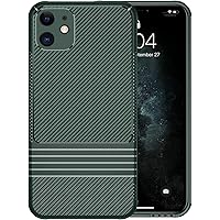 Case Compatible with iPhone 12 Pro Max 6.7 inch, Carbon Fiber Case Slim Shockproof Drop Protection Full Body Protective Cover for iPhone 12 Pro Max (Color : Green)