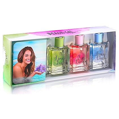 Beach Gal Variety Collection Body Mist Perfume Gift Set for Women, 3 - 1.7 Oz Spray