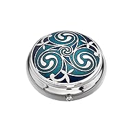 Pill Box in a Celtic Triskele Design. (Blue)