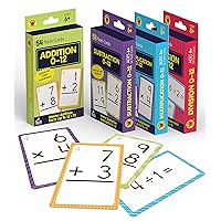 Carson Dellosa 4-Pack Math Flash Cards for Kids Ages 4-8, 211 Addition and Subtraction Flash Cards and Multiplication and Division Flash Cards for Kindergarten, 1st, 2nd, 3rd, 4th, 5th & 6th Grade