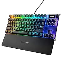 SteelSeries Apex 7 TKL Compact Mechanical Gaming Keyboard – OLED Smart Display – USB Passthrough and Media Controls – Tactile and Clicky – RGB Backlit (Blue Switch)