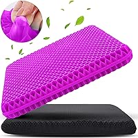 Gel Seat Cushion for Long Sitting (Super Large & Thick), Soft & Breathable, Gel Chair Cushion for Wheelchair, for Hip Pain, Gel Seat Cushion for Office Chair (1 Cushion+1 Cover)