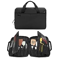 samdew Chef Knife Bag with 20+ Slots, Professional Chef Storage Case with Lockhole & Multiple Pockets, Knife Carrier Travel Knife Roll Bag for Kitchen Tools & Chef Utensils, Patent Design, Bag Only