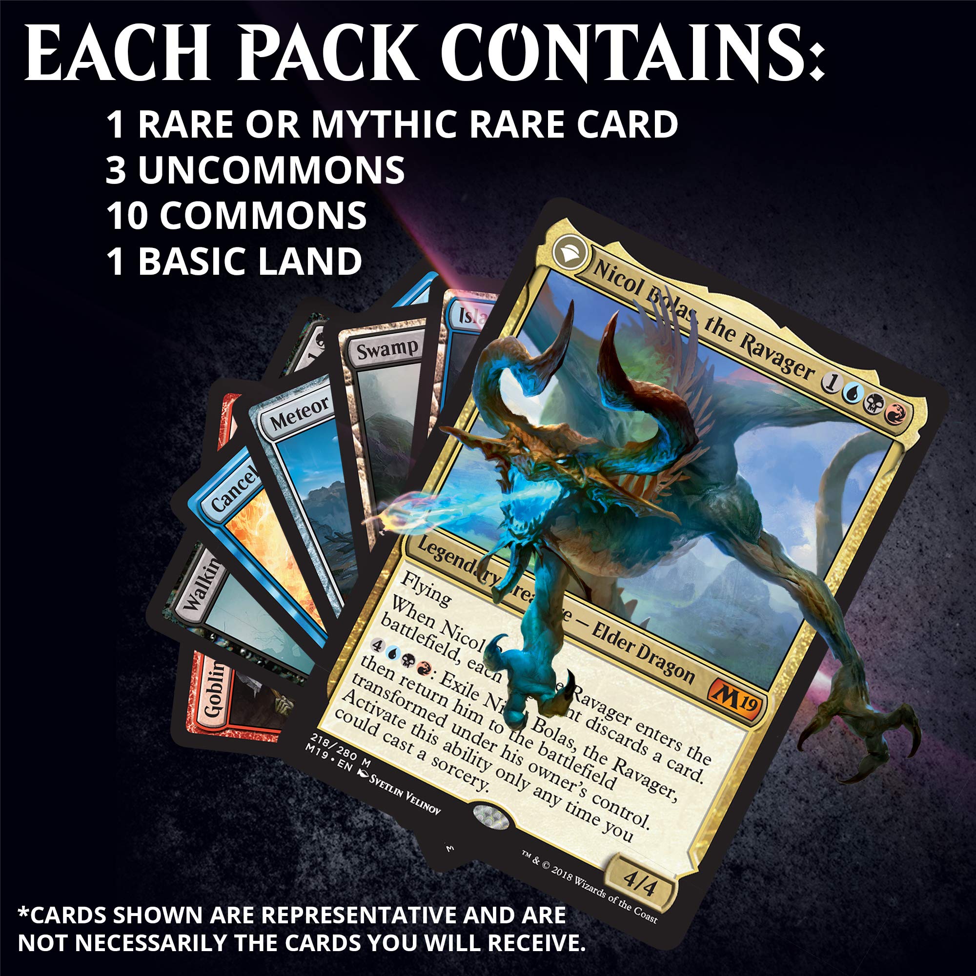 Magic: The Gathering Core Set 2019 Bundle | 10 Booster Packs | Accessories
