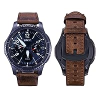 22mm Gear S3 Frontier Classic Watchband Compatible with Samsung Galaxy Watch 3 45mm Galaxy Watch 46mm Leather Band Strap Replacement for Huawei GT 2 3/Pro/2e 46mm