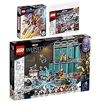 Lego Set of 3: 76216 Iron Mans Workshop, 76203 Iron Man Mech & 30443 Spider-Mans Bridge Duel