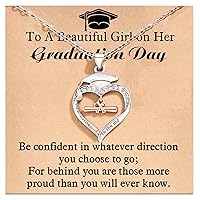 Graduation Gifts for Her 2024, Graduation Necklace for 5th Fifth 8th 6th College Law Middle High School Master Degree Nurse Phd Graduation Jewelry Gifts for Girls Daughter Best Friend
