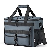 Lunch Box for Men, 40 Cans Large Insulated Lunch Bag, Leakproof Portable Cooler Bag with Shoulder Strap for Camping, Beach, Outdoor, Picnic, Food Delivery 30L,Grey