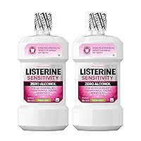 Sensitivity Mouthwash, Zero Alcohol, Less Intense Formula, for Sensitive Teeth, Bad Breath Treatment, Alcohol Free Mouth Wash for Adults; Fresh Mint Flavor, 500 mL (Pack of 2)