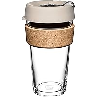Reusable Coffee Cup - Brew Tempered Glass and Natural Cork | L 16oz/454ml - Filter