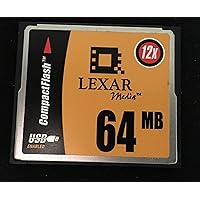 2001 Lexar Media Lexar Media 64mb 12x Complact Flash Memory Card P/n 2175, Rev. A Memory Card