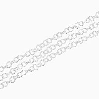 Adabele 10 Feet (120 Inch) Authentic 925 Sterling Silver Unfinished 3.8mm (0.15 Inch) Twisted Round Link Chain Bulk for Jewelry Making Nickel Free Hypoallergenic SSK-Q2