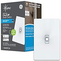 CYNC Smart Light Switch, Toggle Style, Neutral Wire Required, Bluetooth and 2.4 GHz 4-Wire Wi-Fi Switch, Works with Alexa and Google (1 Pack)