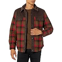 Pendleton Men's Timberline-Shirt Jacket, Red/Olive Plaid, Medium