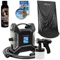 Belloccio Ultra Pro (Model T85-QC) High Performance Sunless HVLP Turbine Spray Tanning System; 4 oz. Opulence Tanning Solution, Spray Tanning Curtain & User Guide Video Link