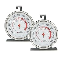 Taylor 5932 Large Dial Kitchen Cooking Oven Thermometer, 3.25 Inch Dial, Stainless Steel, Oven Thermometers, Silver - 2 Pack