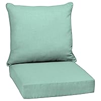 Arden Selections Outdoor Deep Seat Set, 24 x 24, Water Repellent, Fade Resistant, Deep Seat Bottom and Back Cushion 24 x 24, Aqua Leala