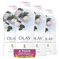 Fresh Outlast Cooling White Strawberry & Mint Body Wash, 22 oz, (4 Count)