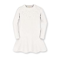 Hope & Henry Girls' Long Sleeve Sweater Dress with Ribbed Skirt