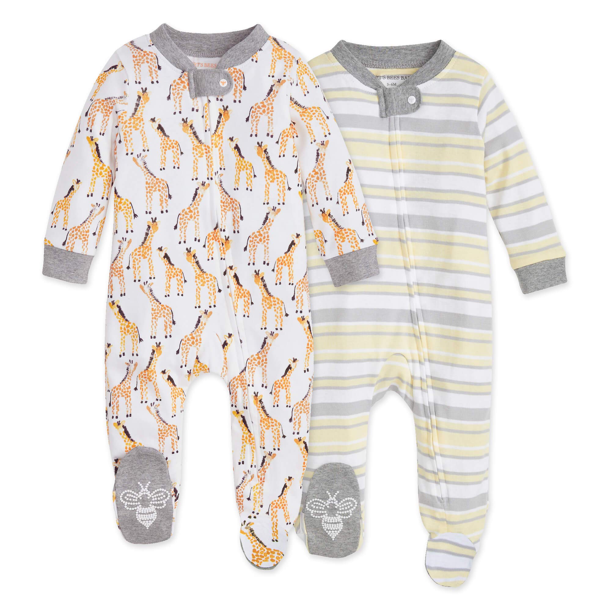 Burt's Bees Baby baby-boys Sleep and Play Pajamas, 100% Organic Cotton One-piece Romper Jumpsuit Zip Front Pjs