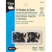 Dritz Hooks & Eyes, Size 1, Black