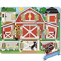 Melissa & Doug Farm: Hide & Seek Wooden Magnet Activity Board + Free Scratch Art Mini-Pad Bundle [45926]