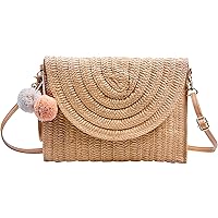 Freie Liebe Straw Clutch Purses for Women Summer Beach Bags Envelope Woven Clutch Handbags
