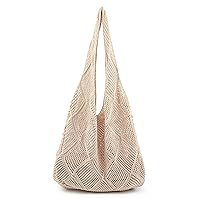 Stizimn Crochet Mesh Beach Tote Bag Shoulder Bag Handbags Knitting Hollow Summer Bag Hobo Bag Aesthetic for Women