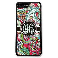 iPhone 7, Phone Case Compatible with iPhone 7 [4.7 inch] Red Paisley Monogram Monogrammed Personalized [Protective Case] IP7