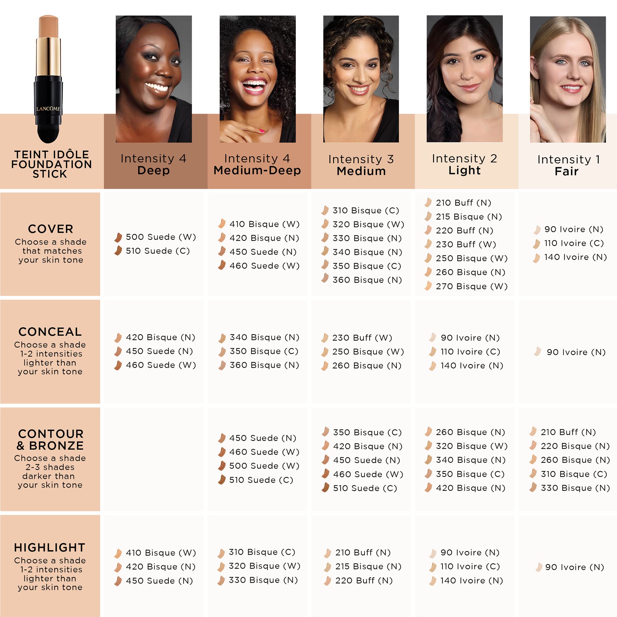 Lancôme Teint Idôle Ultra Wear Foundation Stick for up to 24H Wear - Full Coverage - Oil-Free & Natural Matte Finish