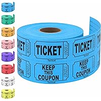 Tacticai 500 Raffle Tickets, Blue (8 Color Selection), Double Roll, Ticket for Events, Entry, Class Reward, Fundraiser & Prizes