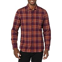 Amazon Essentials Men's Slim-Fit Long-Sleeve Plaid Flannel Shirt (Limited Edition Colors)