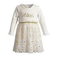 Baby Girls' One Size Brushed Sweater Knit with Glitter Mesh Tutu Dress and Diaper Cover