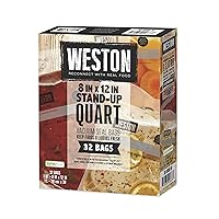 Weston Vacuum Sealer Bags, 2 Ply 3mm thick, for NutriFresh, FoodSaver & Other Heat-Seal Systems, for Meal Prep and Sous Vide, BPA Free, 8