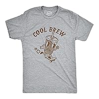 Mens Cool Brew T Shirt Funny Rad Skateboarding Cold Coffee Joke Tee for Guys