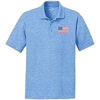 Mens US Flag (Pocket Print) Textured Polo Shirt