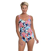 Maxine Of Hollywood Women's Spa Shirred Girl Leg One Piece Swimsuit