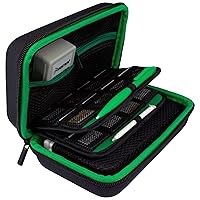 Hard Shell Carrying Case - Compatible with Nintendo 3DS XL and 2DS XL - Fits 16 Game Cards and Wall Charger - Includes Removable Accessories Pouch and Extra Large Stylus Green