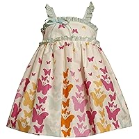 Bonnie Jean Girls Multi Color Butterfly Print Summer Sun Dress, Multi, 2T - 4T