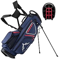 14 Way Golf Stand Bag, Golf Bags for Men with Stand, Top Dividers Ergonomic with 10 Pockets Golf Club Bags