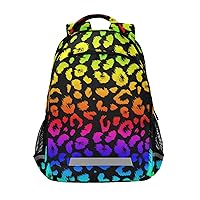 ALAZA Rainbow Leopard Cheetah Print Animal Backpack Purse for Women Men Personalized Laptop Notebook Tablet School Bag Stylish Casual Daypack, 13 14 15.6 inch