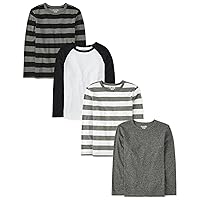 The Children's Place Boys' Long Sleeve Knit Shirts 4-Pack