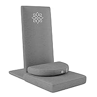 Mindful Modern Folding Pro Meditation Chair - Adjustable Meditation Seat with Back Support and Half Moon Buckwheat Meditation Cushion - Comfortable Mindfulness Living Room Floor Chair
