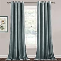StangH Velvet Curtains Stone Blue Blackout Window Curtain Panels Grommet Thermal Insulated Privacy Drapery for Boys' Bedroom/Store/Fitting Room/Living Room, W52 x L84, 2 Panels