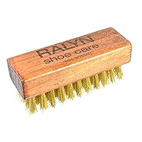 Suede Shoe Brush - Brass Bristle Brush - 3” Suede Brush for Shoes, 1 Piece Suede Nubuck Brush Cleans & Restores Suede Leather, Shoes & Boots